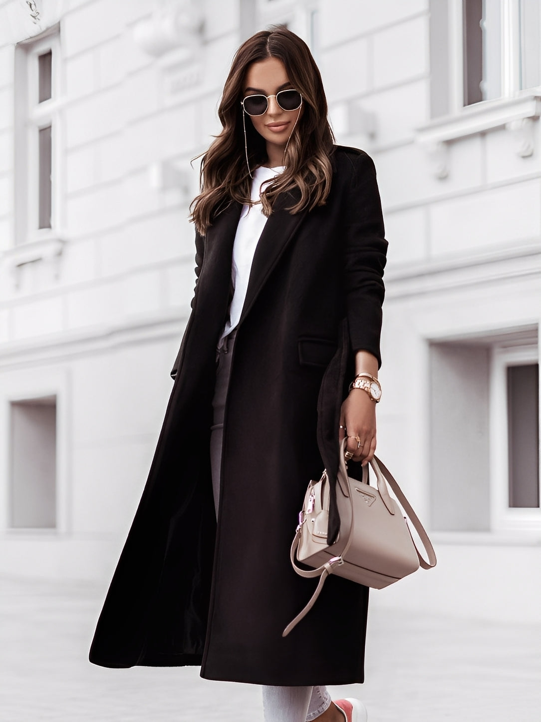 Street-Wave Wool Coat With Belt For Women Timeless Silhouette Warmth And Style Outerwear