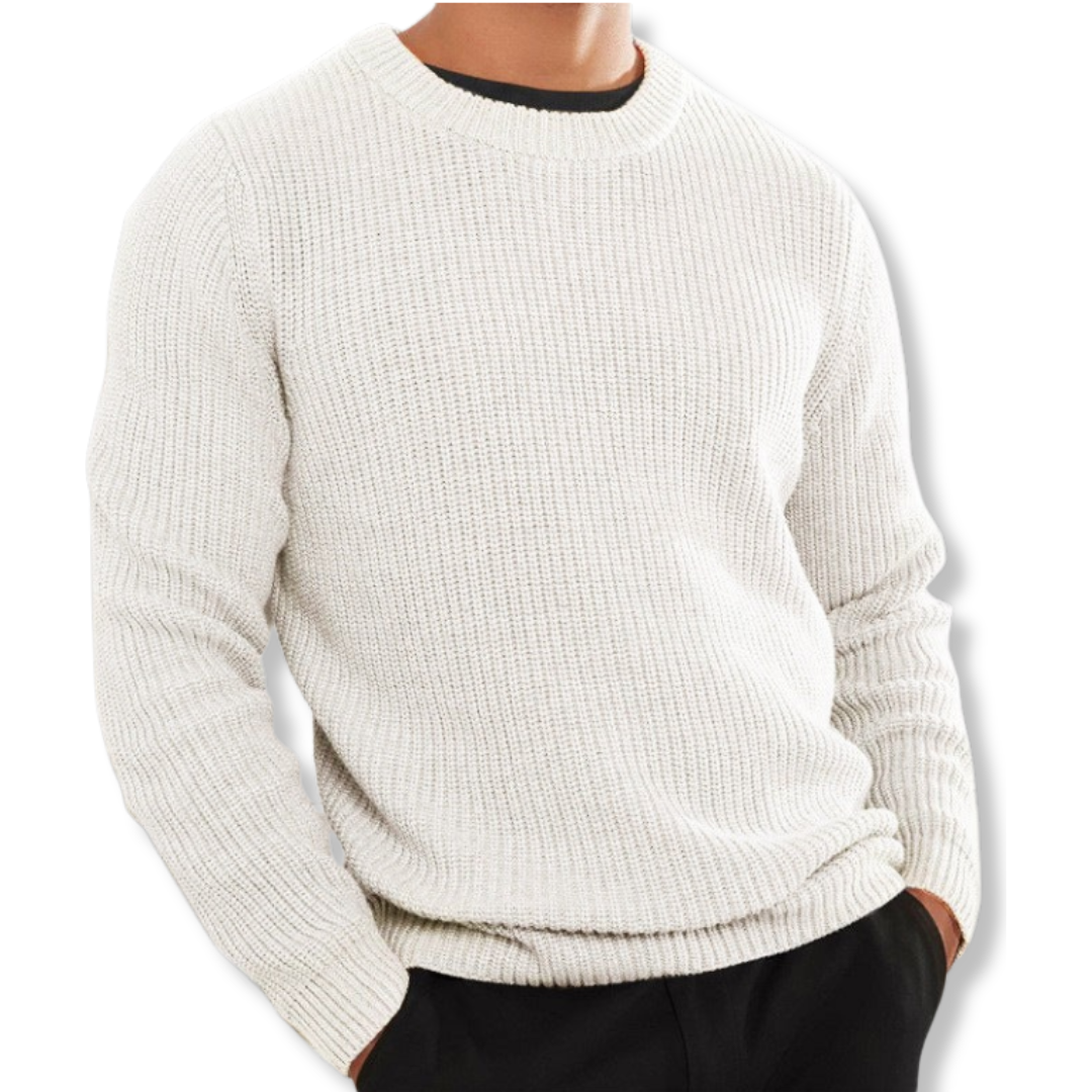 Men's Relaxed Fit Crew Neck Knit Sweater Street-Wave Warm
