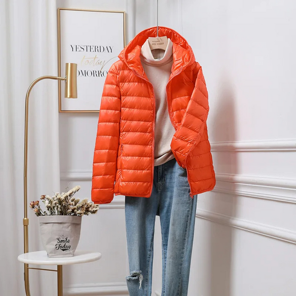 Streetwave Lightweight Puffer Jacket With Hood For Women Slim Fit Warm Everyday Essential
