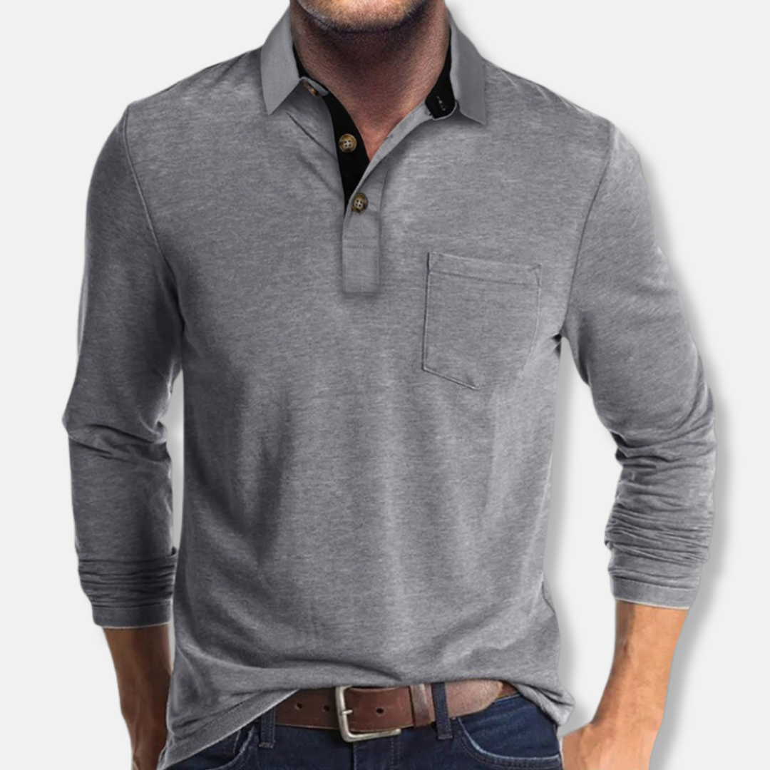 Street Wave Mens Cotton Blend Polo Shirt With Contrast Collar For Smart Casual