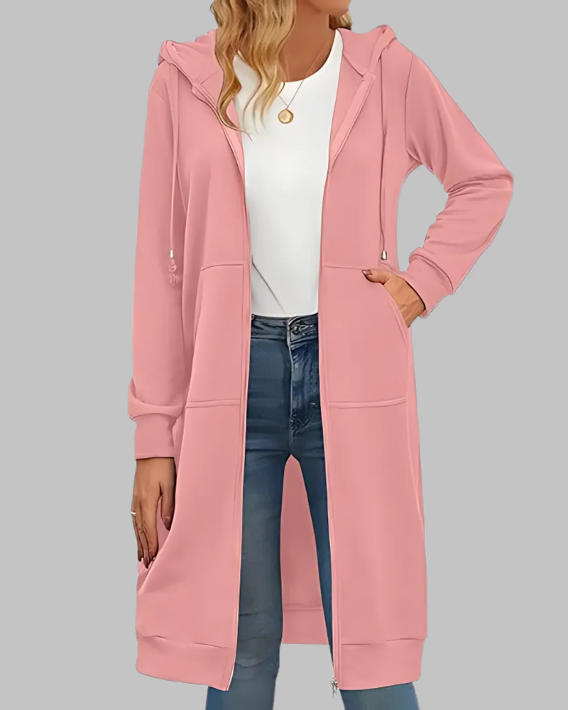 Streetwave Oversized Zip Up Long Jacket For Women Comfort And Layering Essentials