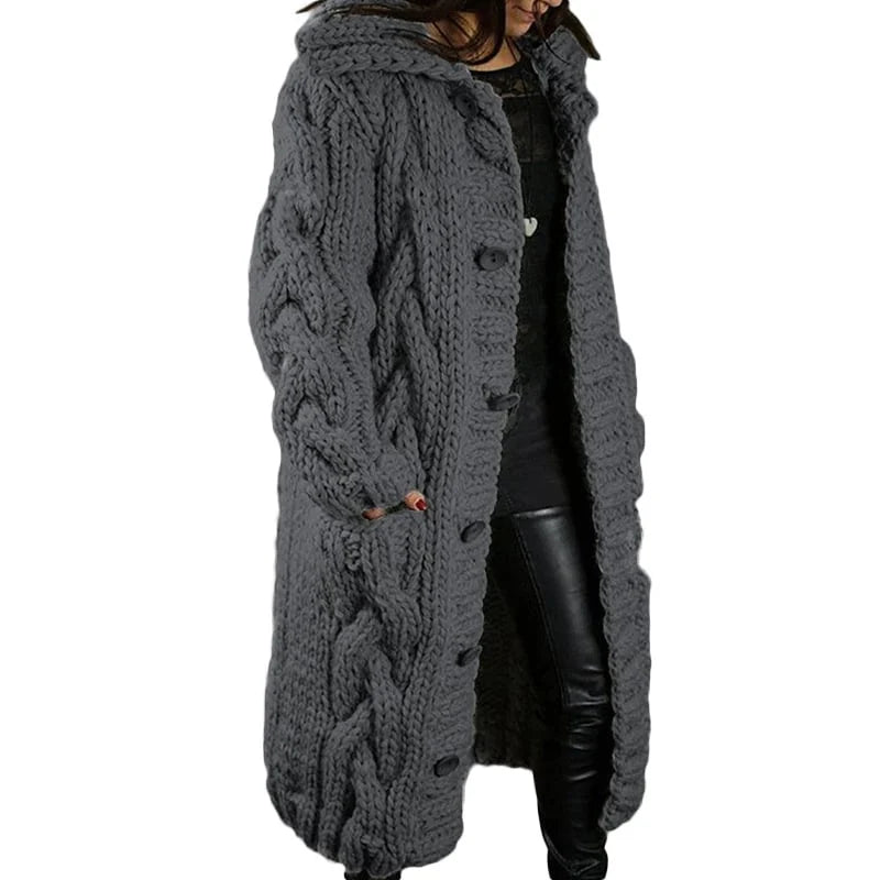 Street-wave Ultra Soft Chunky Knit Cardigan For Women Pink Cozy Luxury Outerwear