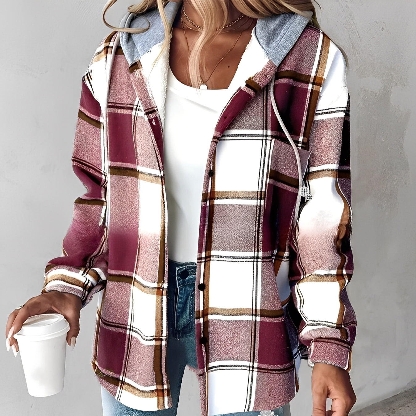Street-Wave Womens Cozy Hooded Jacket For Cold Weather Soft Warm Fabric Relaxed Fit