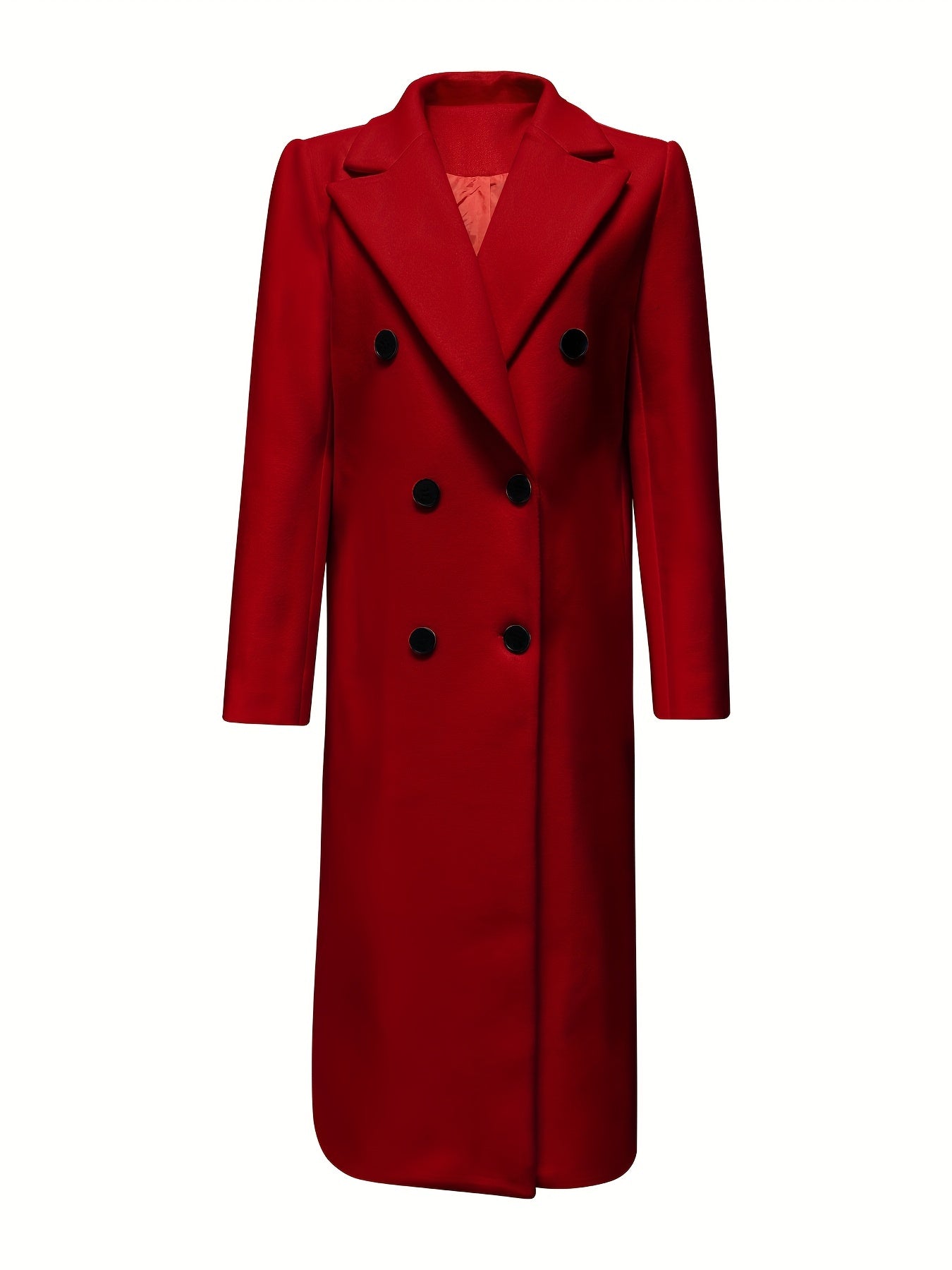 Double Breasted Coat With Lapel Collar Leydora For Women Warm Elegant Winter Outerwear