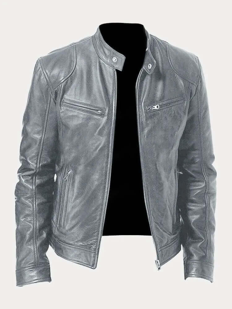 Street-wave Mens Classic Leather Jacket Premium Durable Outerwear For Urban Men Style
