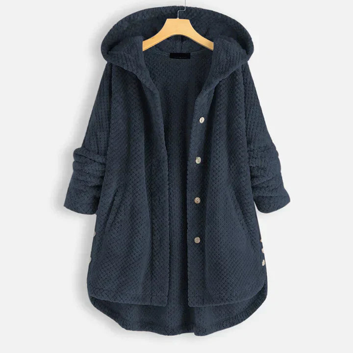 Street-wave Fleece Jacket For Women Warm Cozy Double-Layer Hooded Winter Essential