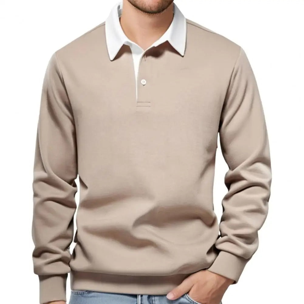 Street-wave Classic Long Sleeve Polo For Everyday Comfort And Timeless Style Men