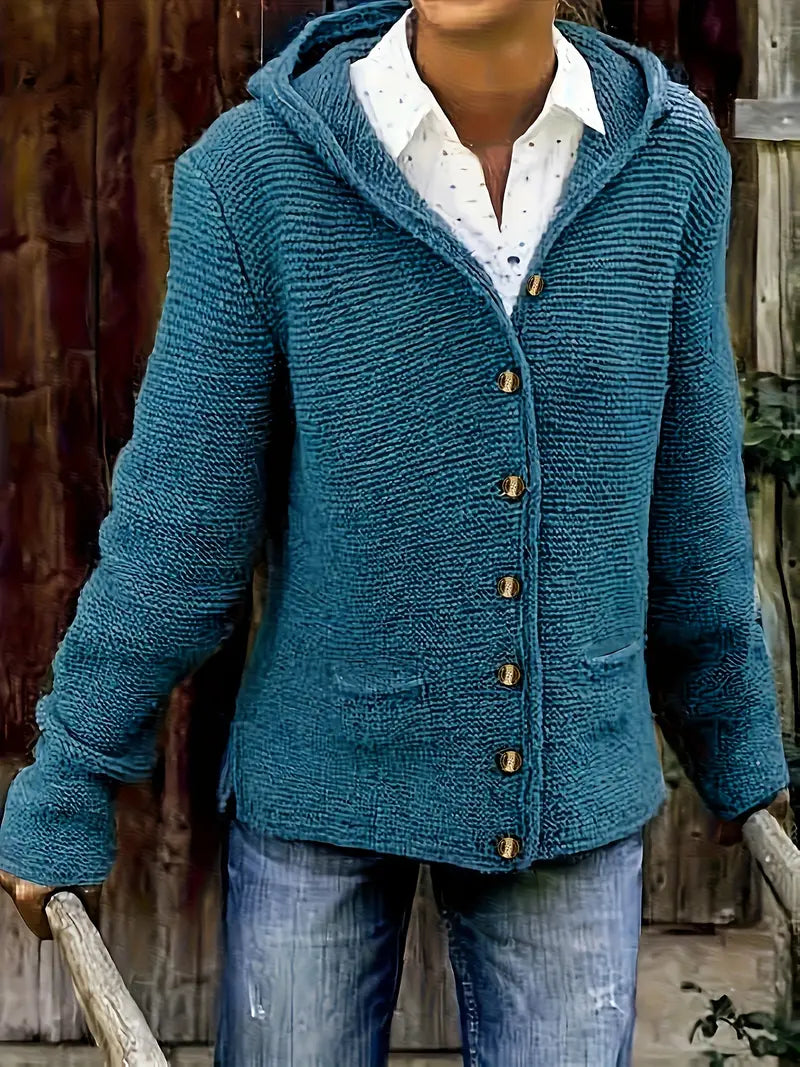 Street-Wave Knit Cardigan With Button Closure For Everyday Style Women Unisex Casual Outerwear