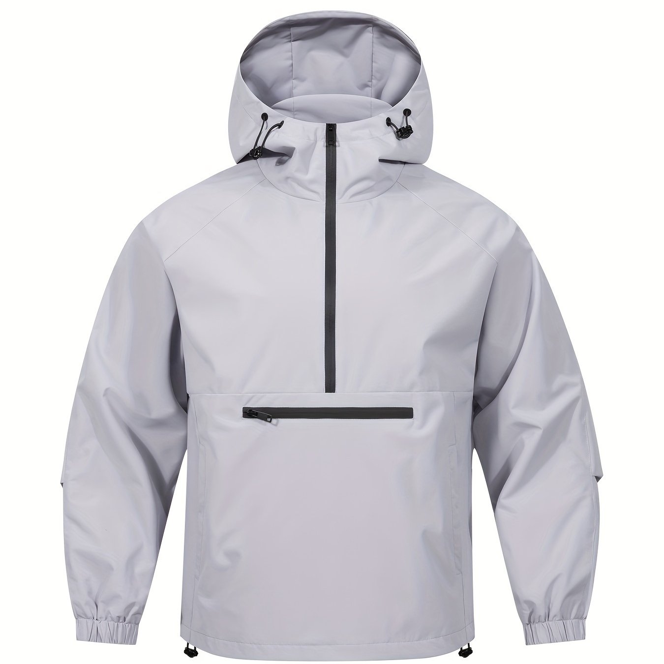 Street-wave Hooded Anorak Jacket For Men And Women Lightweight Windproof With Front Zip Pocket