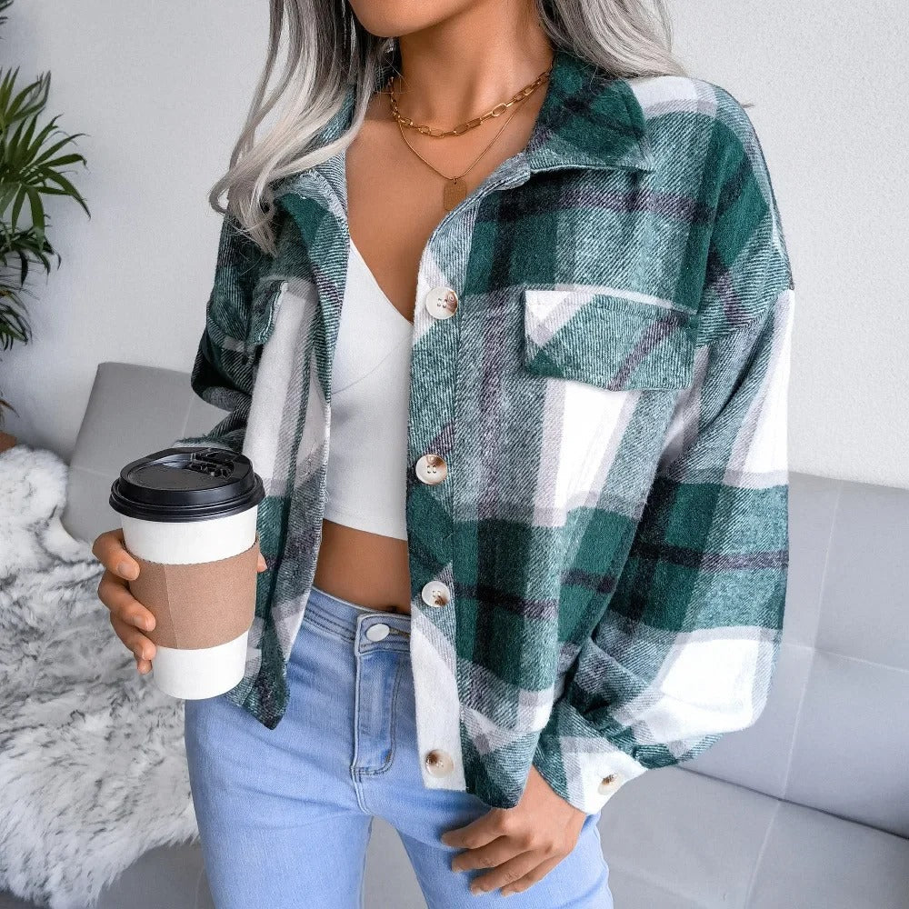 Street Wave Plaid Summer Jacket For Women Cheryl Comfortable And Versatile Fashion