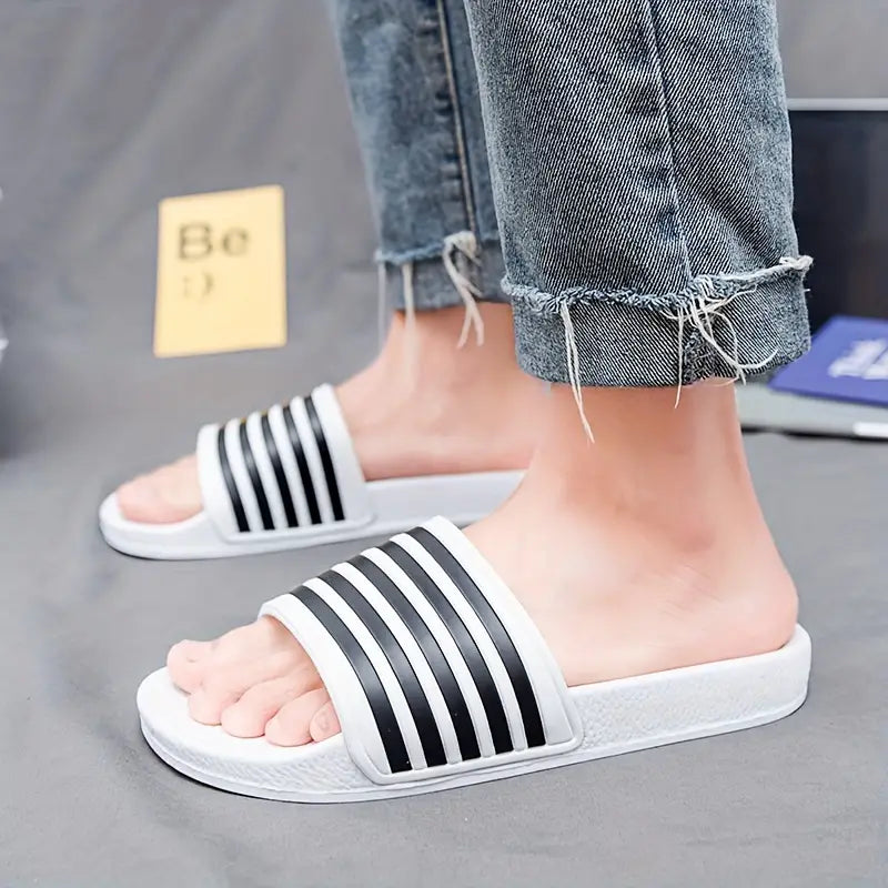 Open Toe Slippers Zenobia Streetwave Lightweight Non Slip Striped Mens All Day Comfort Home Shoes