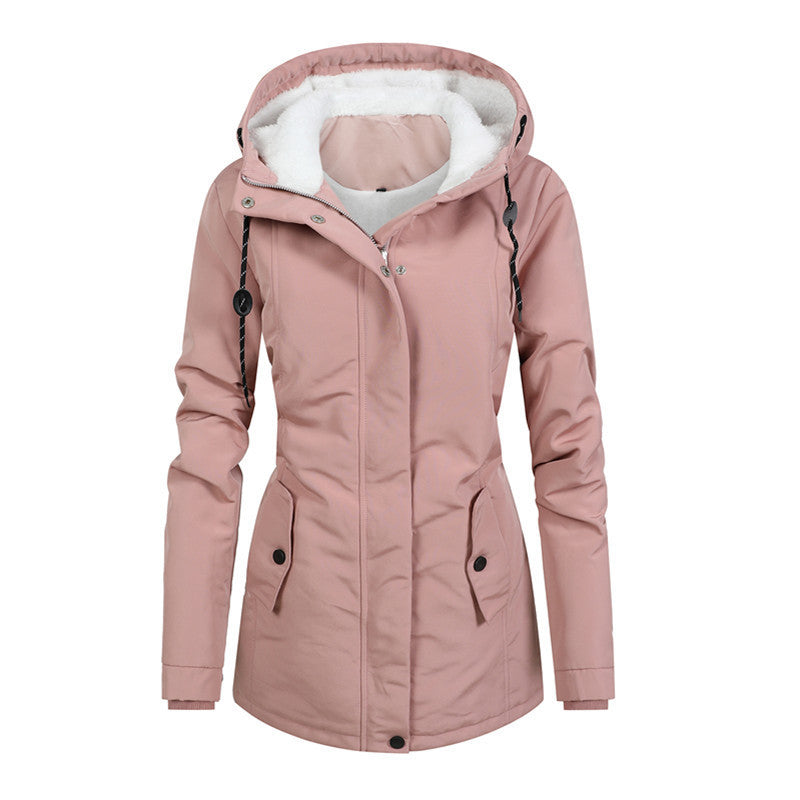 Street Wave Ladies Hooded Fleece Jacket With Soft Cozy Lining For Women Warm And Versatile
