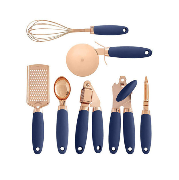 Modern Copper Utensil Set with Ergonomic Handles