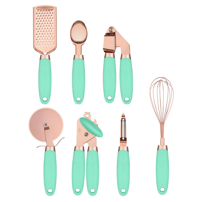 Modern Copper Utensil Set with Ergonomic Handles