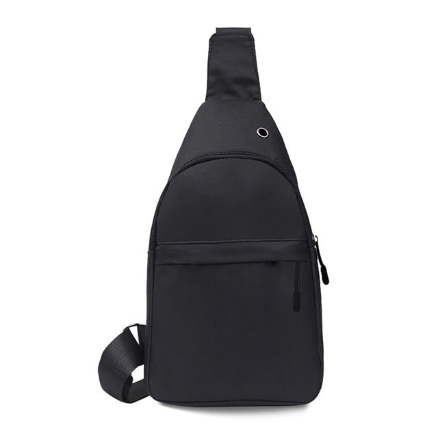 Street Wave Canvas Sling Bag For Men Durable Travel Shoulder Bag With Multiple Zipper Pockets