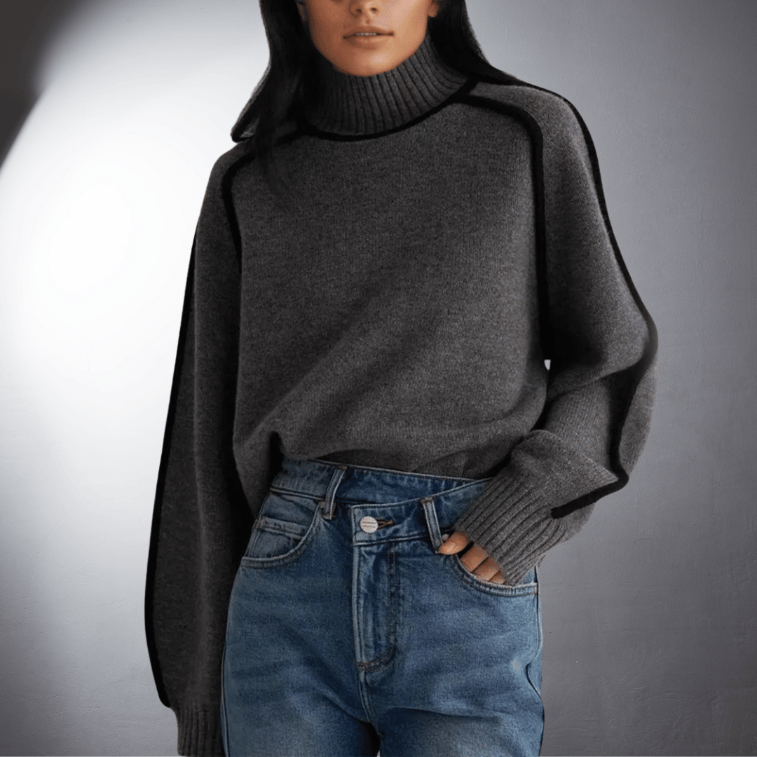 Women's Turtleneck Sweater with Soft Fabric and Classic Design