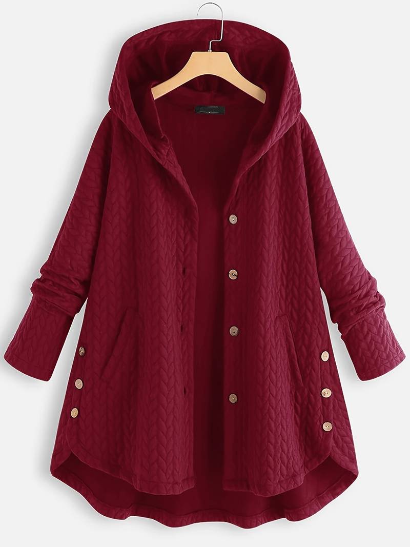 Street Wave Sophia Quilted Hooded Winter Coat Burgundy Wine Red For Women Warmth And Style