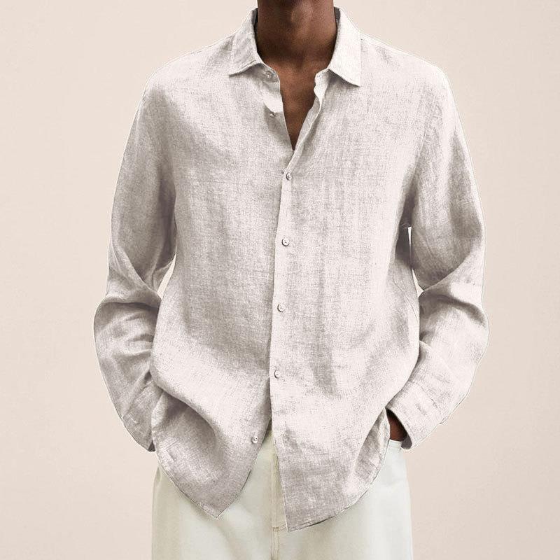 Guinevere Mens Linen Long Sleeve Shirt Breathable Lightweight Elegant Comfort For Warm Days
