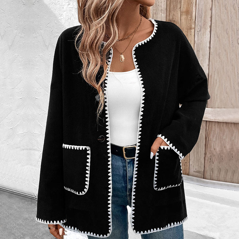 Street-Wave Colorblock Fleece Coat Unisex Cozy Warmth With Pockets