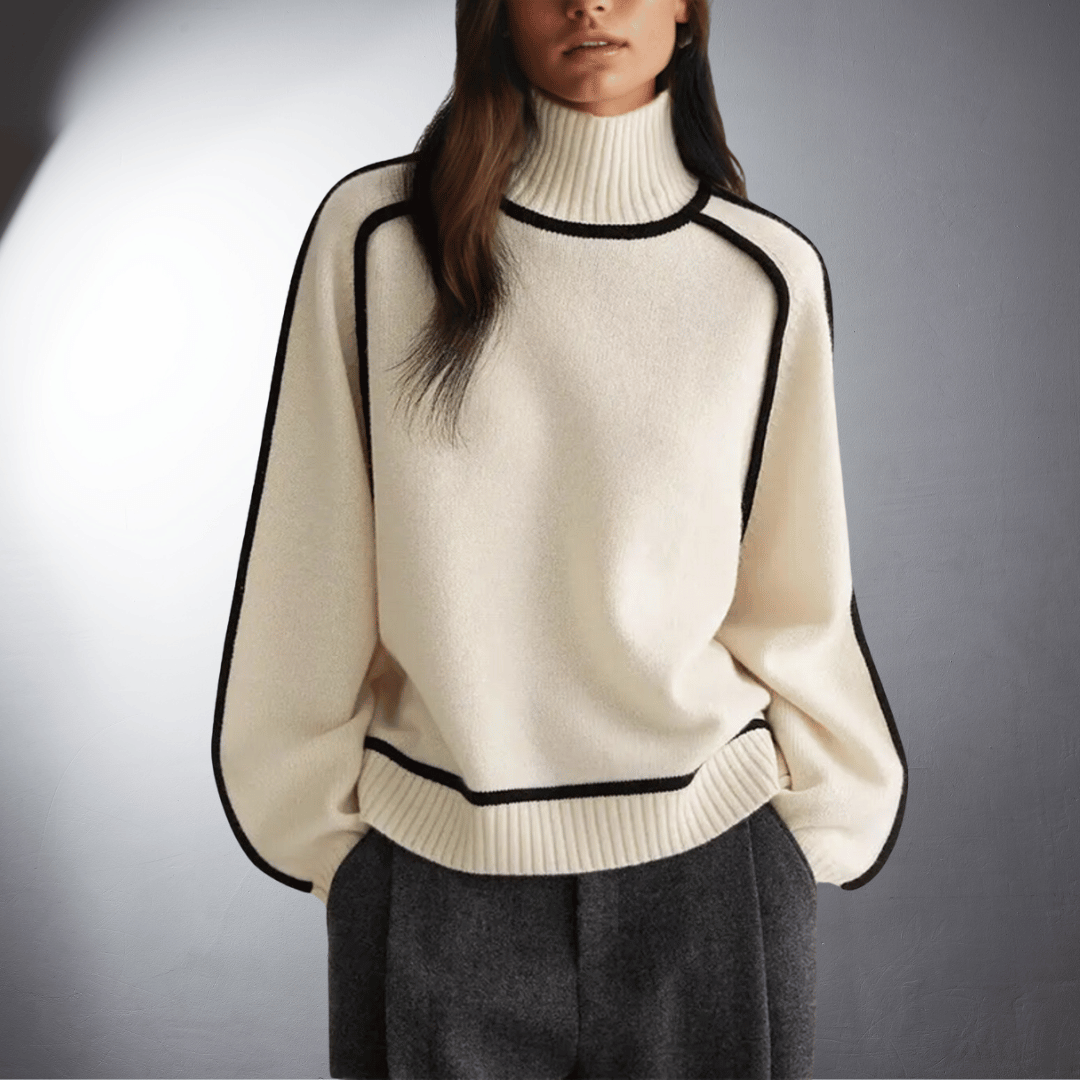 Women's Turtleneck Sweater with Soft Fabric and Classic Design