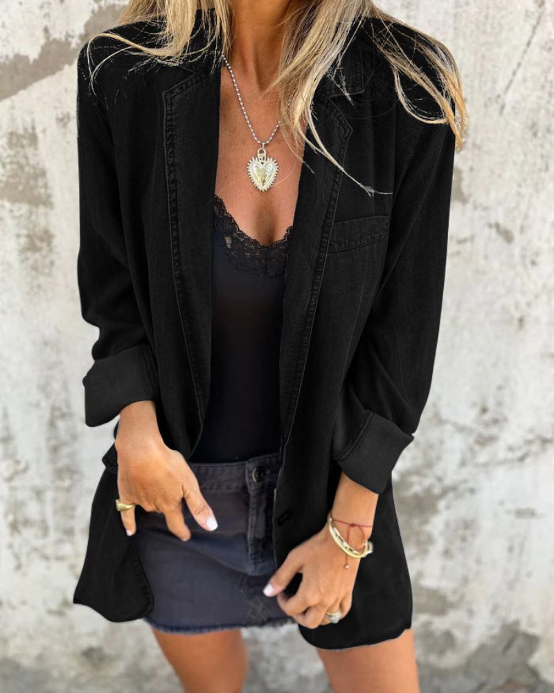 Streetwave Denim Blazer For Women Soft Premium Denim Modern Fit Comfortable Style