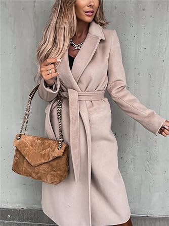Street-Wave Long Wool Coat For Women Belted Winter Elegance Versatile Must-Have Essential