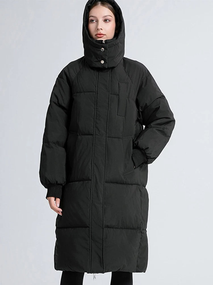 Street-wave Anneliese Down Jacket For Women - Cozy Warmth Thick Insulation Longline Puffer Coat