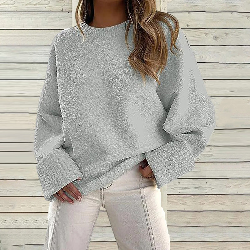Streetwave Oversized Knit Sweater Acrylic For Women Modern Cozy Comfort Everyday Essential