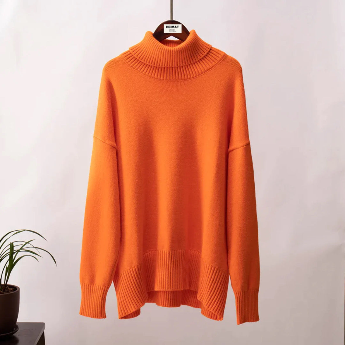Street-wave Womens Oversized Turtleneck Knit Sweater For Cozy Everyday Comfort And Style