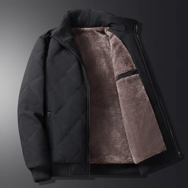Street-Wave Mens Quilted Fleece Jacket Premium Warm Winter Outerwear With Modern Fit For Men