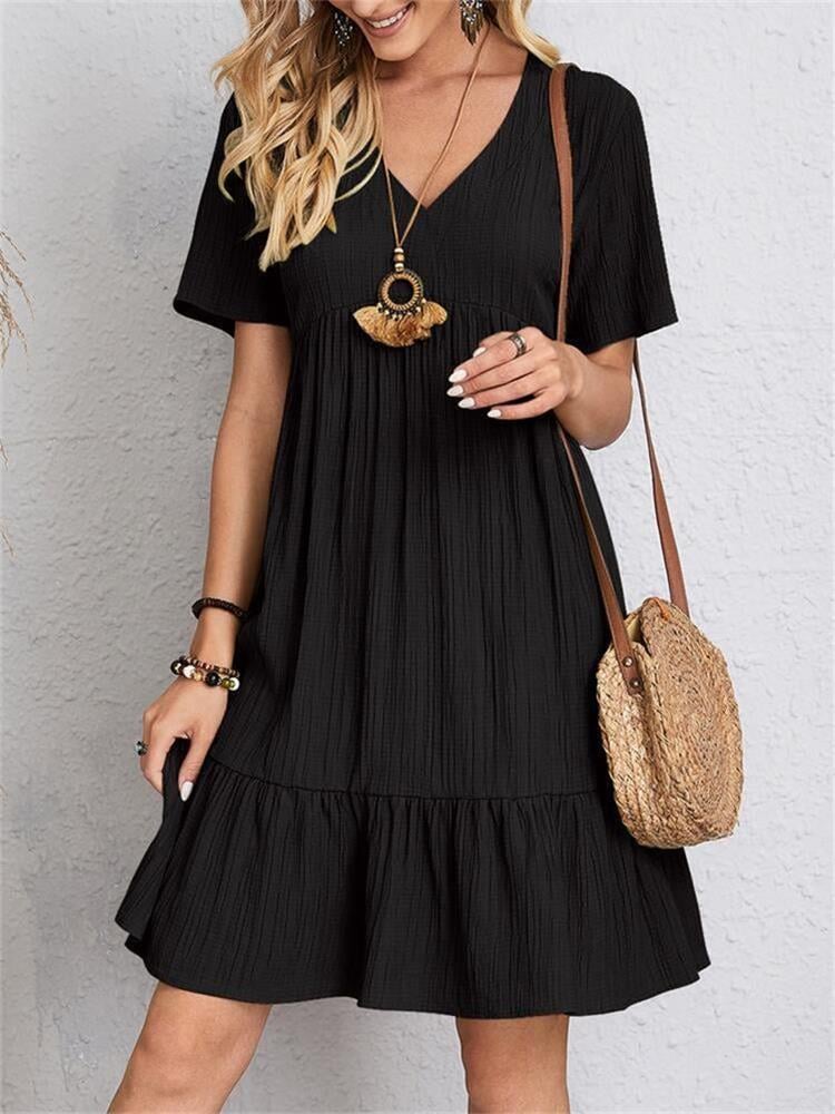 Eliana Comfort Dress For Women Flowy Fit With Elastic Waist Effortless Style And Easy Wear