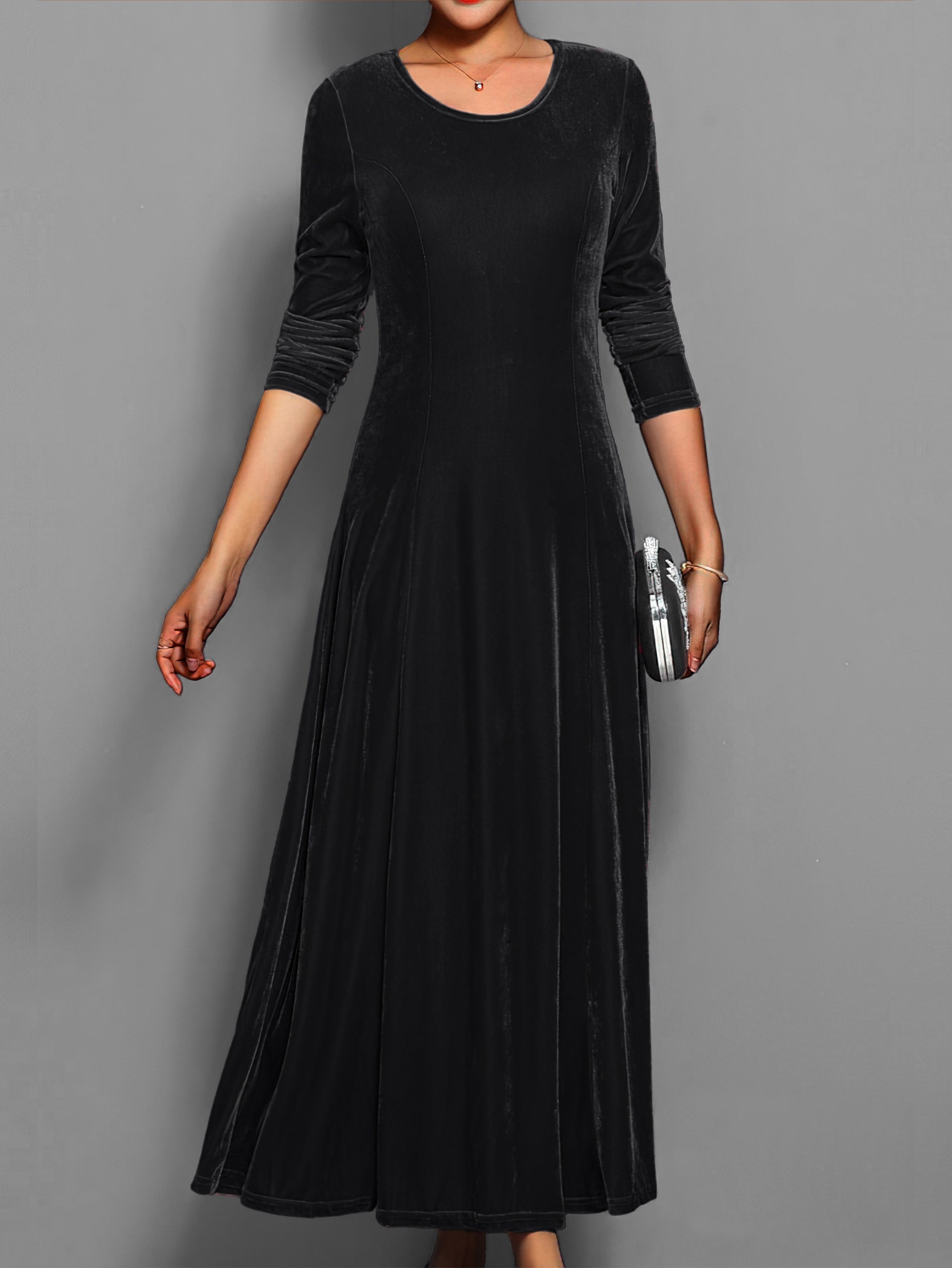 Alice Lux Velvet Long Sleeve Formal Dress For Women Street Wave
