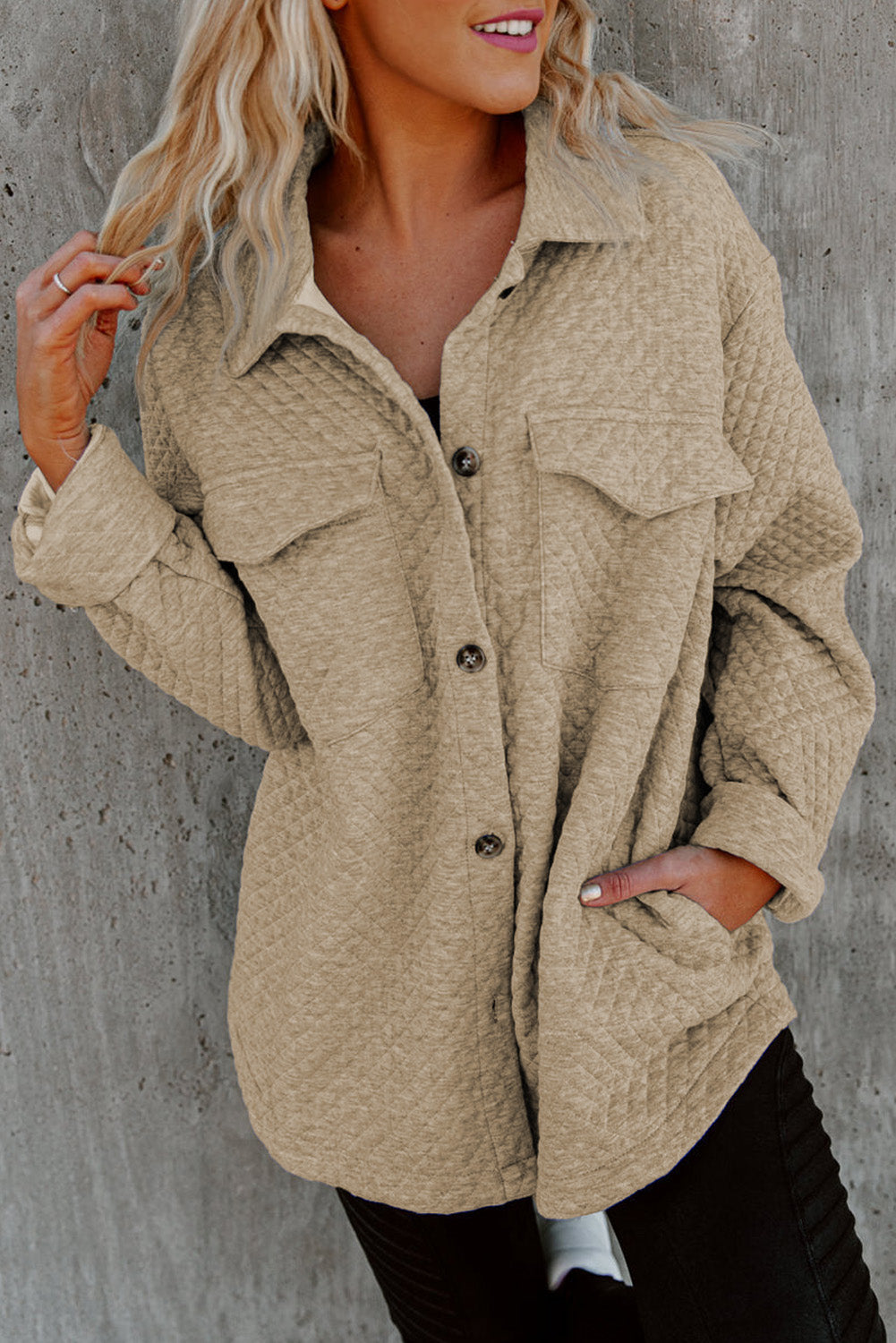 Streetwave Lightweight Quilted Shirt Jacket Polyester Comfort And Style For Everyday Wear