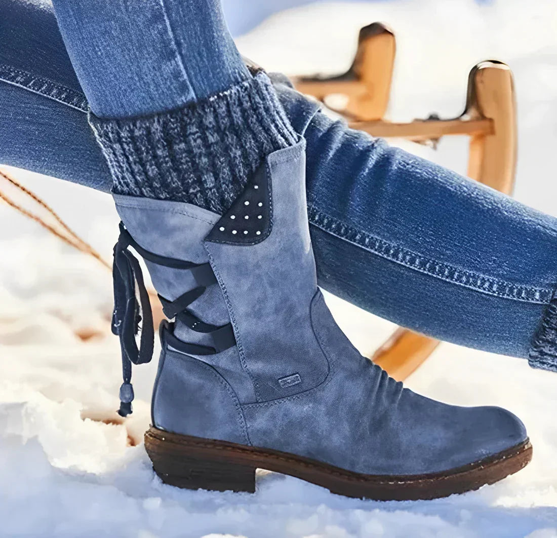 Street-wave Womens Large Size Winter Boots Ankle Style Cozy Warmth Durable Comfort
