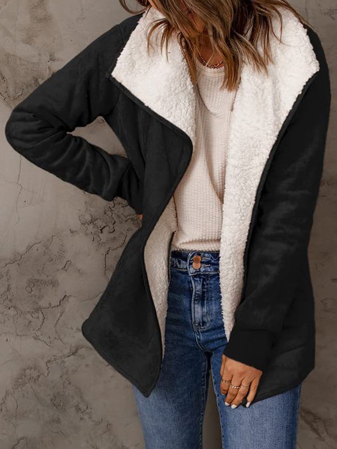 Street-Wave Sherpa Lined Faux Shearling Jacket For Women Ultra Cozy Autumn Outerwear