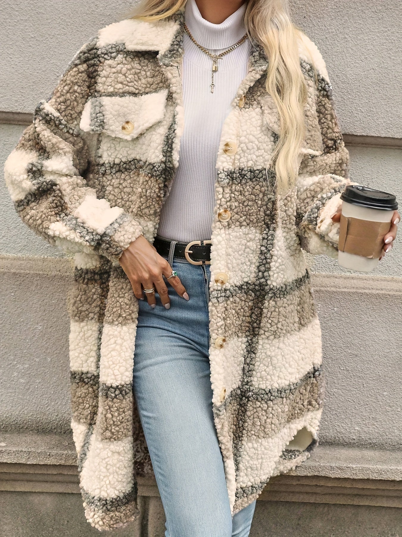 Street Wave Teddy Fleece Coat for Women Warm Cozy Everyday Comfort and Stylish Layering