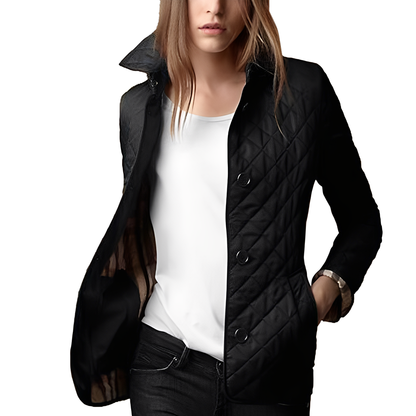 Street-wave Silk Soft Quilted Jacket For Women Warm Tailored Fit Breathable Cotton Blend