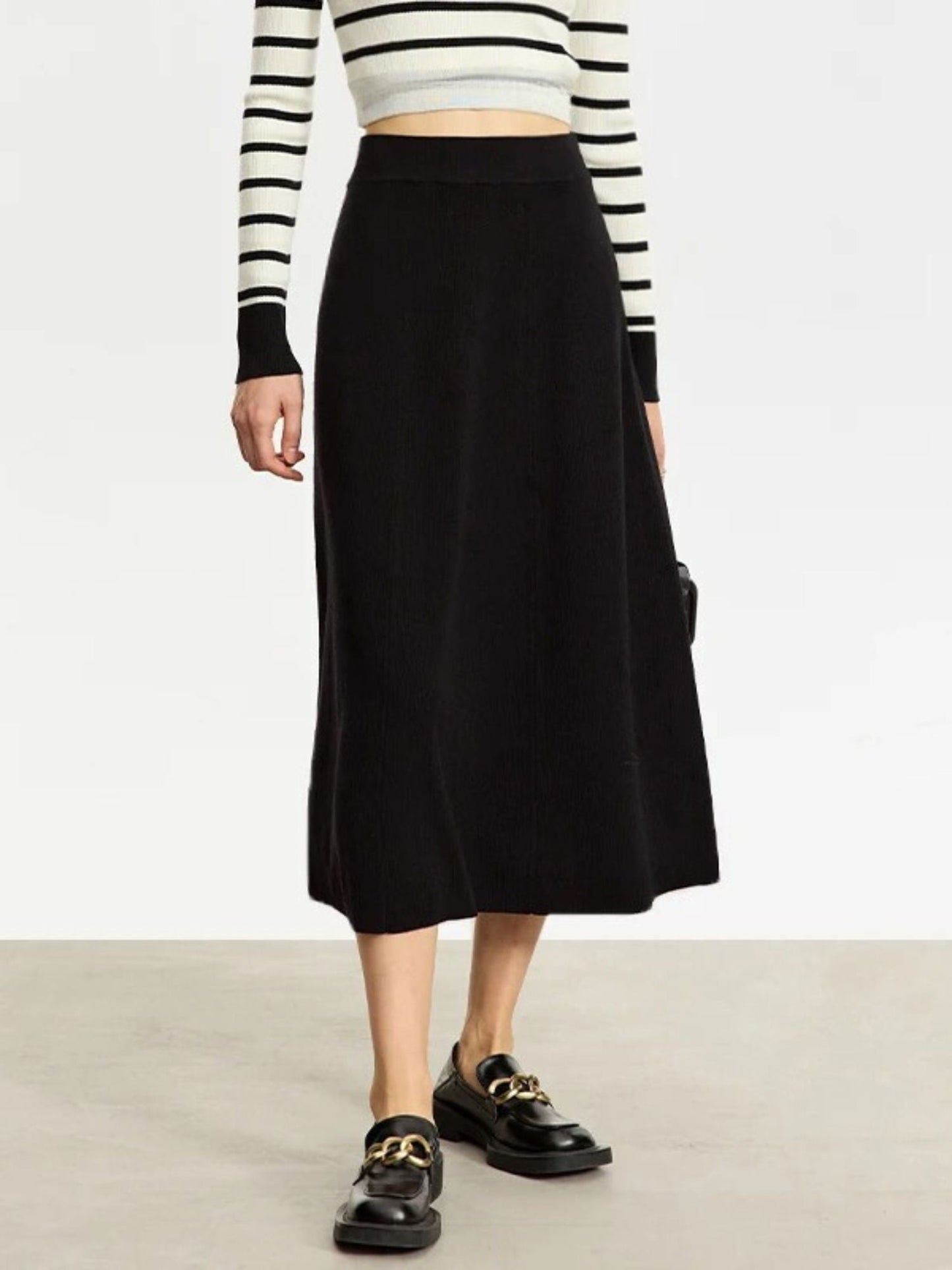 Street Wave Cozy Wool Blend A Line Skirt For Women Warm Comfortable Autumn Winter Wardrobe Essential
