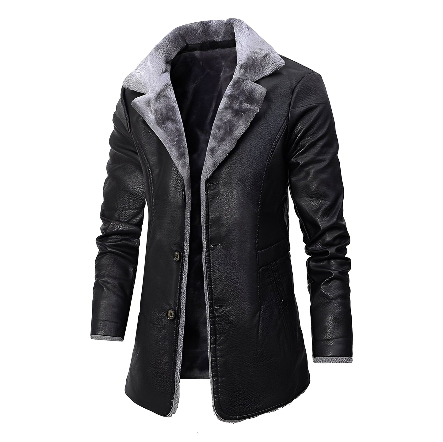Streetwave Mens Plush Coat With Warm Fleece Lining And Shearling Collar Winter Essential