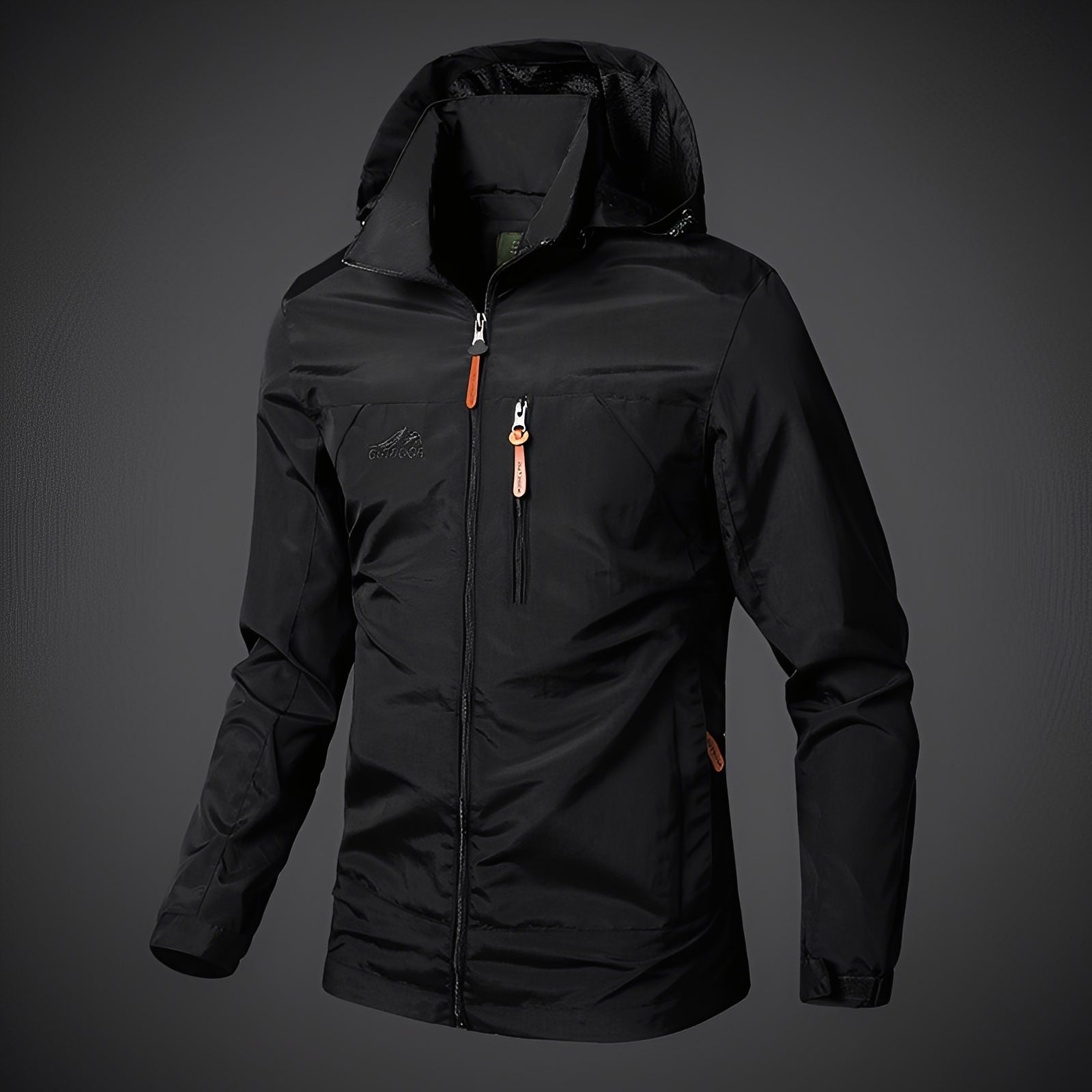 Street-wave Waterproof Hooded Jacket For Men Breathable Windproof Rainwear Lightweight Comfort