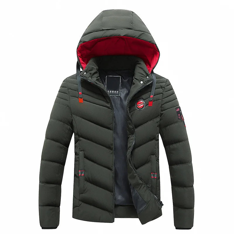 Street Wave Mens Down Jacket Warm Windproof Winter Coat Insulated Outerwear Fashion