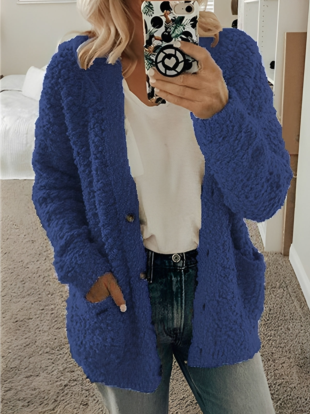 Street-Wave Cozy Cardigan For Women - Plush Boucle Knit All-Day Warmth, Comfort, Everyday Style