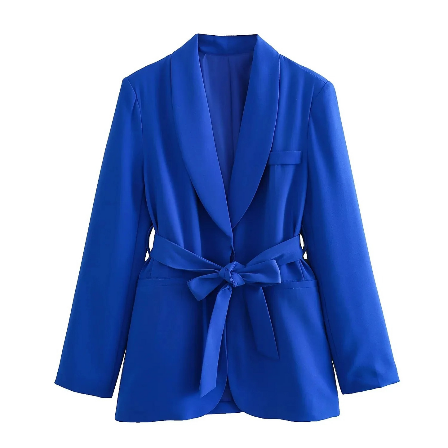 Street-Wave Red Blazer And Pants Set For Women, Elegant Premium City Suit With Belt Tie