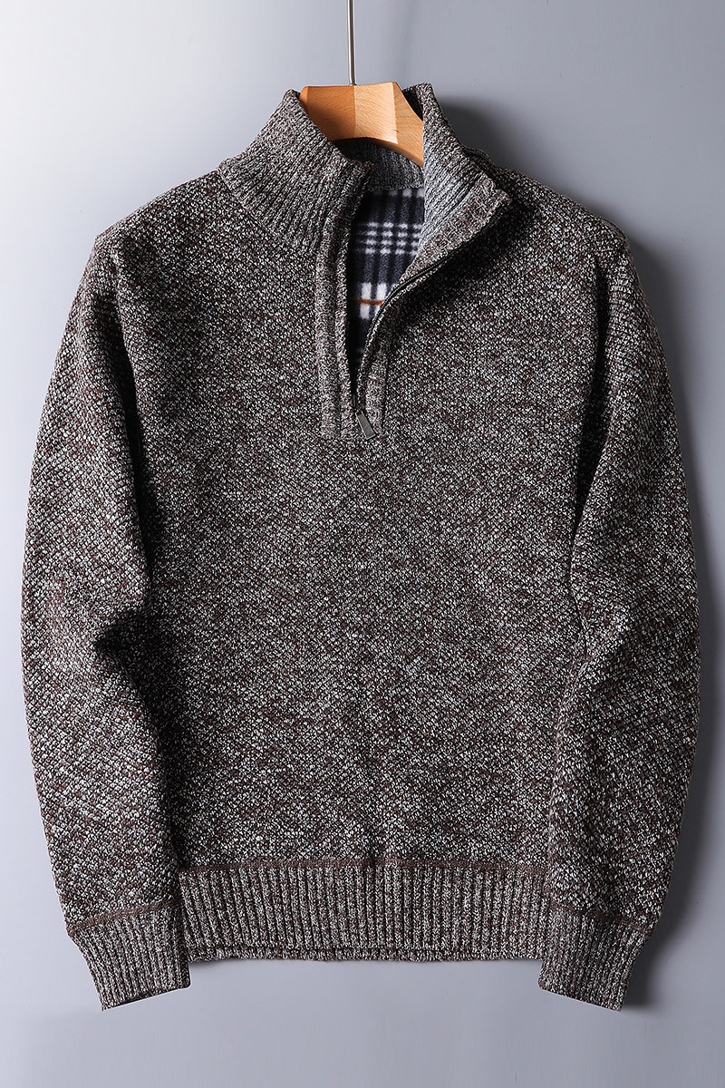 Street-wave Men's Zip-Up Knit Sweater for Everyday Comfort and Timeless Style, Ideal for Casual Office and Weekend Wear