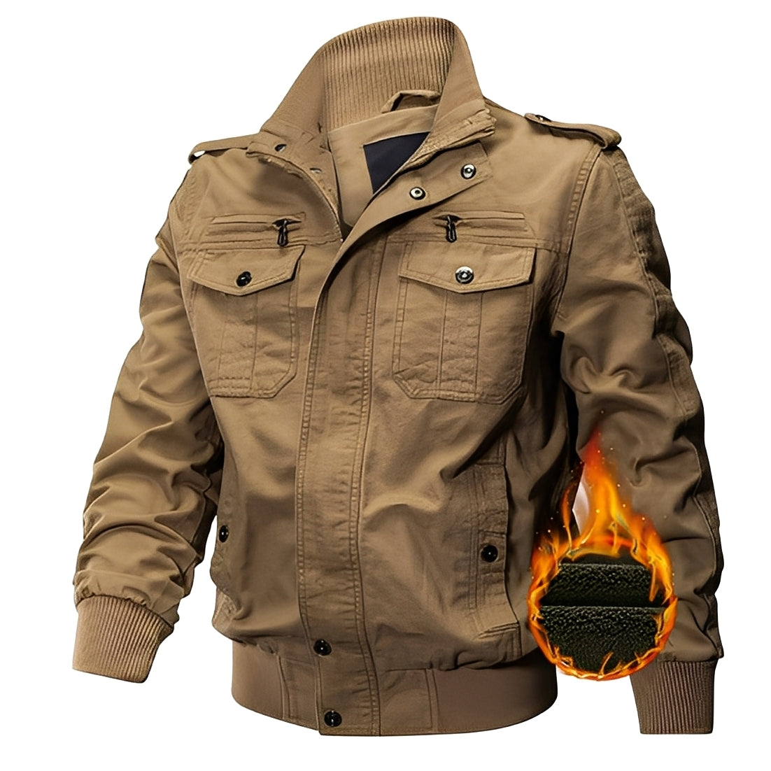 Street-wave Fleece Jacket For Men With Pockets And Cozy Warmth For Everyday Wear