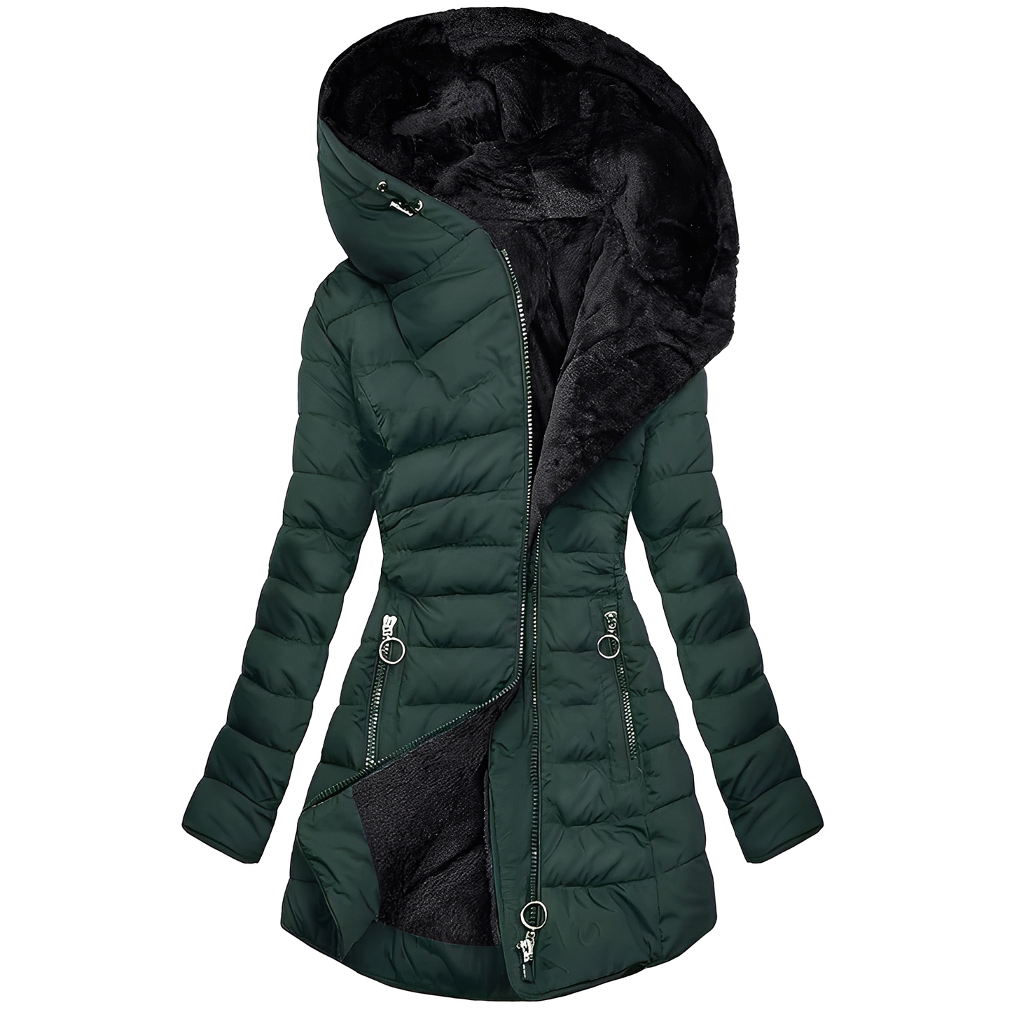 Street-Wave Women's Hooded Puffer Coat With Plush Lining For Ultra Warmth And Style