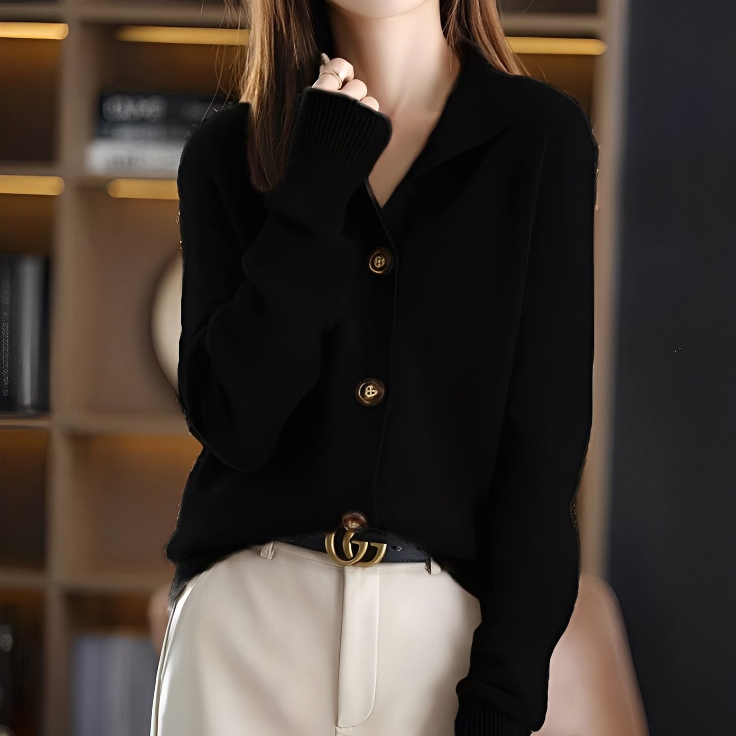 Street-wave Women's Cardigan Button Front Soft Cozy Knit Relaxed Fit Versatile Everyday Wear