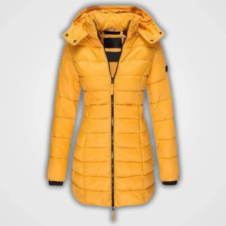 Street-Wave Women's Long Puffer Jacket With Hood For Winter Warmth And Daily Comfort