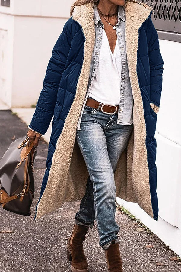 Street-Wave Puffer Coat With Cozy Shearling Lining Hooded Long Parka For Urban Women Seeking Warm Style