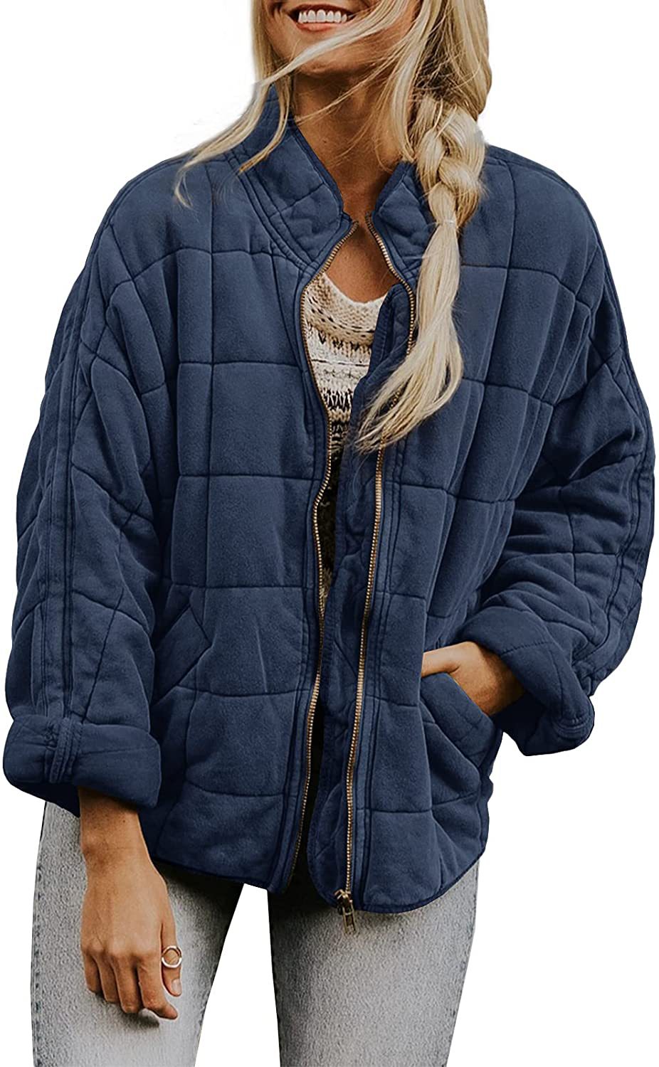 Street-Wave Womens Quilted Warm Jacket With Insulated Lining And Cozy Pockets For Winter